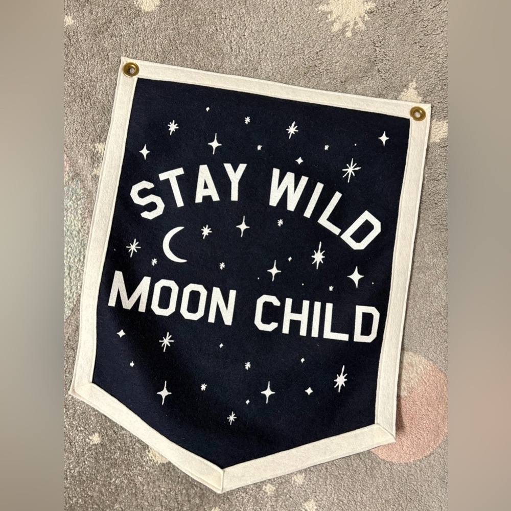 Urban Outfitters Black and White Moon Child Banner